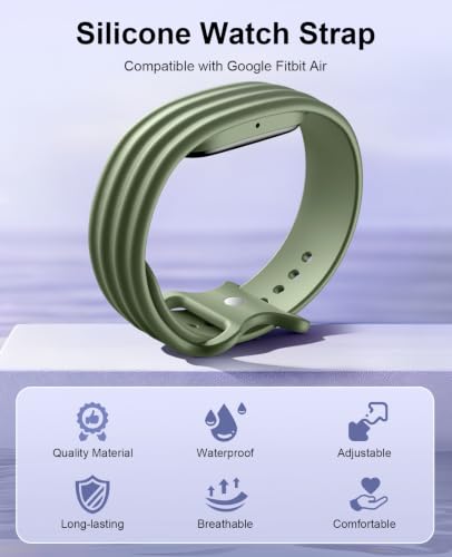TiMOVO Replacement Bands Compatible with Google Fitbit Air 5 Pieces, Silicone Soft Breathable Sports Straps for Women Men, Size S/L
