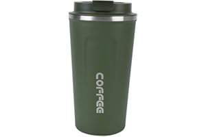 Stainless Steel Vacuum Insulated Cup - Coffee Travel Cup with Spill-Proof Lid - Coffee Cup for Keeping Hot/Iced Coffee, Tea, 