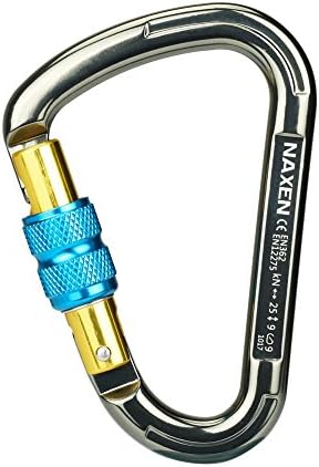 NAXEN 25kN HMS Locking Carabiner Climbing Carabiner CE Certified Screw Gate