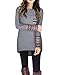 STYLEWORD Women's Long Sleeve Round Neck Patchwork Casual Loose T-Shirts Blouse Tops(Gray,XL)