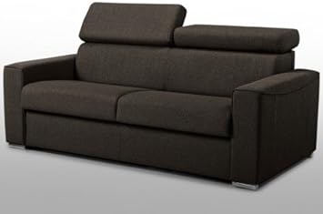 Canape 3 Places Convertible Express En Tissu Vizir Chocolat