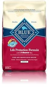 blue dog food fish and brown rice