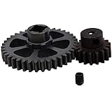 ZYCST 1 Set Metal Diff Main Gear 38T&Motor Pinion Gear 17T for RC 1/18 WLtoys A949 A959 A949 A959 A969 A979 RC Car Buggy Upgrade Parts