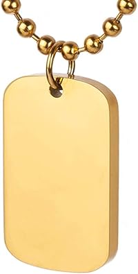 gold dog tag necklace womens