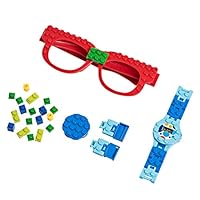 PlayBuild Building Bricks Digital Watch and Eye Glasses Set, Cool Toys for Boys and Girls, Classic Block Wrist Watch and Eye Glasses for Kids of All Ages.