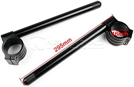Maxry(TM) Black 2pcs Universal Adjustable Motorcycle CNC Clip Ons handlebars clip on Fork Handle Bars 46mm C20