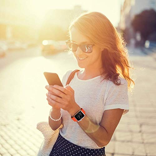 VATI Sport Band Compatible for Apple Watch Band 42mm 44mm, Soft Silicone Sport Strap Replacement Bands Compatible with 2019 Apple Watch Series 5, iWatch 4/3/2/1, 42MM 44MM S/M (Orange) - Thumbnail 3