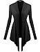 TWINTH Womens Comfy Rayon Drape Collar Long Sleeve Cardigan BLACK XX-Large