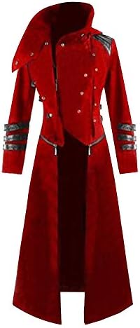 LisYOU F Mens Tailcoat Jacket Button Long High-Neck Uniform Costume Praty Outwear Coat