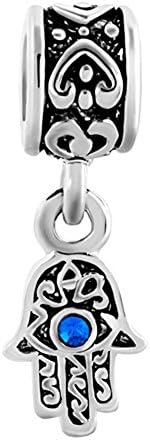 Joshua Home Jewelry Silver Evil Eye Necklace Pendant for Women Hamsa Blue Charm Bracelet