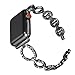 Secbolt 38mm/40mm Bling Bands Compatible Apple Watch Series 4 40mm, Series 3/2/1 38mm, Women Iwatch, Stainless Steel O-Link Band Strap, Black