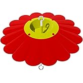 Pirateant Metal Hummingbird Feeder Rain Cover with Ant Moat,14.4 Inch Large Bird Feeder Umbrella,for Hummingbird Oriole Feeder Sun and Rain Cover.Yellow and Red