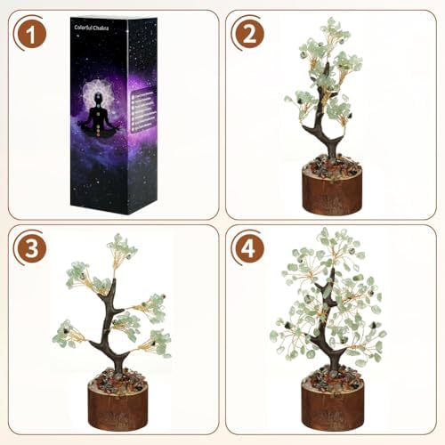 Arbre en Cristal Vert, Naturelle Arbre, Arbre de Vie, Pierres Thérapeutiques Cristal Arbre, Feng Shui Tree, Représente l'introspection, La Prospérité, Le Calme et l'équilibre, Home Decor