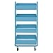 ECR4Kids 4-Tier Metal Rolling Utility Cart - Heavy Duty Mobile Storage Organizer, Turquoise