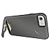 iPhone 7 Case, Bastex Hybrid Slim Fit Black Rubber Silicone Cover Hard Plastic Grey Brushed Metal Design Kickstand Case with Hidden Credit Card Slot for Apple iPhone 7