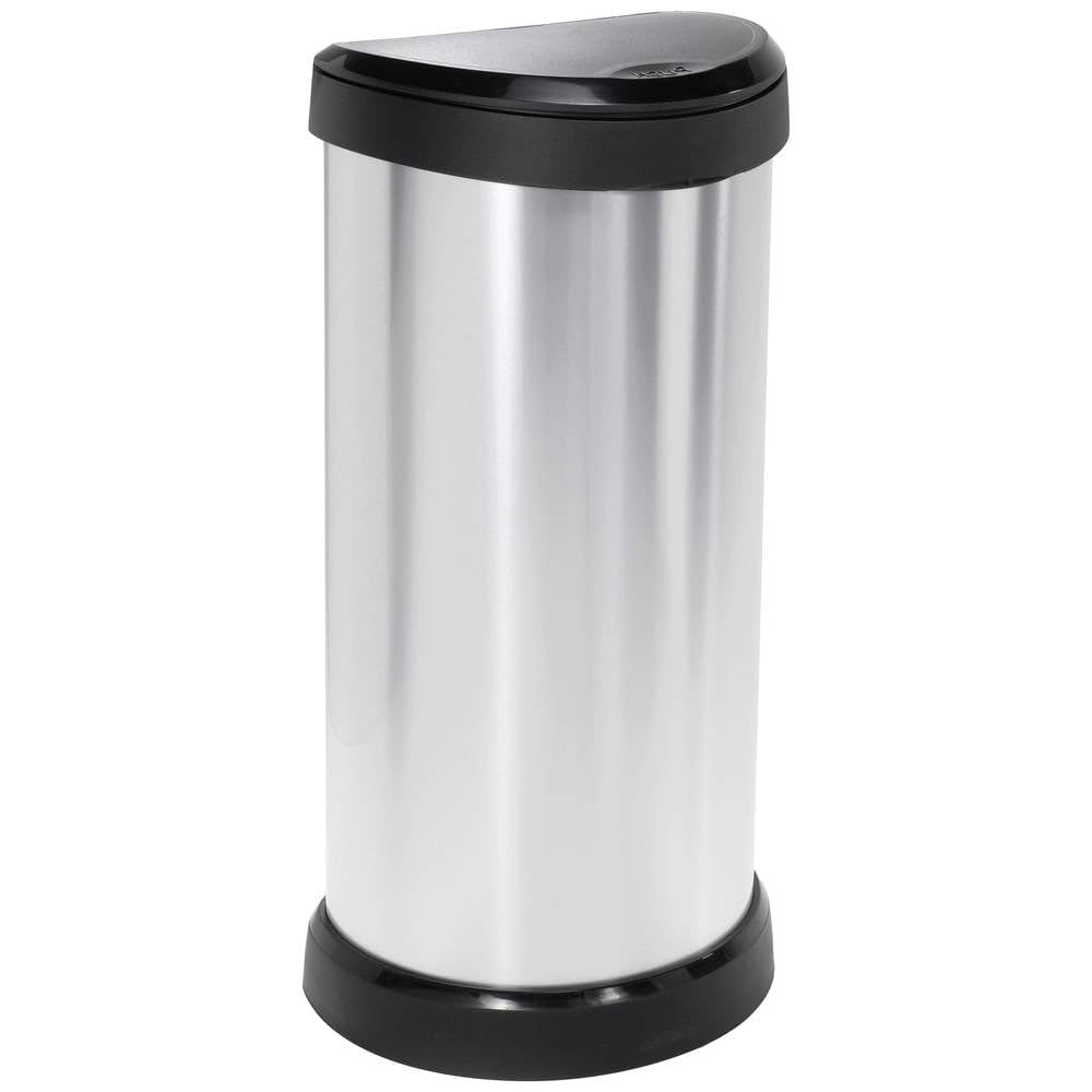 Curver Decobin Bin 40 L with Handle Silver Metallic