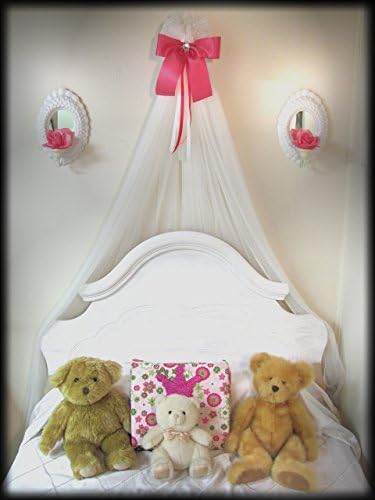 Bed Crib BOW canopy for bedroom or nursery Hot Pink