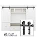 SMARTSTANDARD 8FT Mini Sliding Barn Door Hardware Track Kit -Super Smoothly and Quietly -for Double Opening Cabinet, TV Stand, Closet, Window -Fit 24