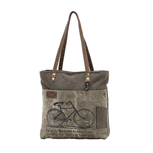 Myra Bags Green Bicycle Upcycled Canvas Tote Bag S0938 Pricepulse