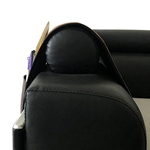Wanty Velvet Sofa Couch Chair Armrest Soft Caddy Organizer Holder for Remote Control, Cell Phone, Book, Pencil (Brown) - Thumbnail 4