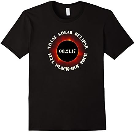Mens TWO-SIDED Solar Eclipse Shirt | 2017 Tour Cities "Concert" T Large Black