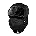Tirain Unisex Winter Trooper Ushanka Hat Ear Flap Hat with mask (Black, one size)