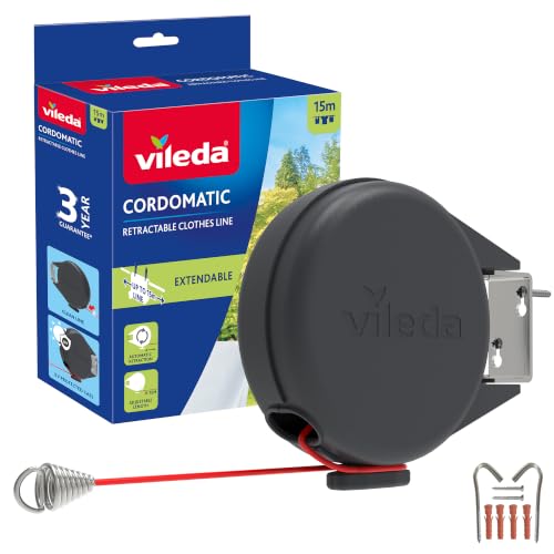 Vileda Cordomatic Filo Stendibiancheria, Plastica, Nero