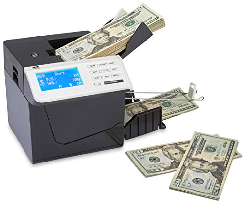 ZZap D50i+ Battery Powered Mixed Denomination Bill Counter & Counterfeit Detector - Money Cash Currency CIS Value Machine