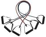WODFitters Tube Exercise Resistance Bands With Handles and Carrying Bag | Durable Construction With Comfy Handles For Yoga, Pilates, Cross Training, Gym Workouts, Physical Therapy & More