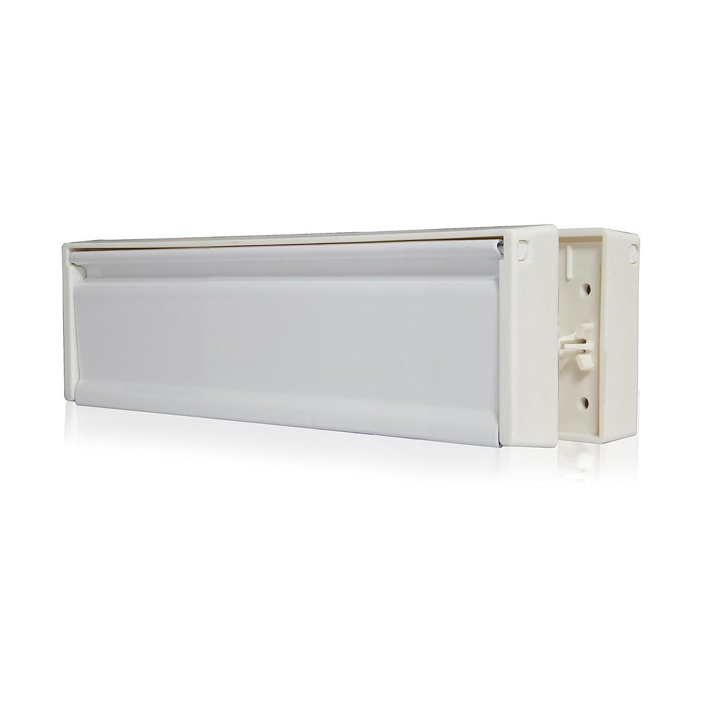 Xfort MailPlate Surround 12" Letterplate White, Premium Draught Proof Postal Letterbox, Telescopic Sleeved Letter Box for uPVC Doors with 20-40mm Door Thickness. — image 1