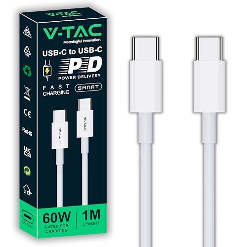V-TAC Câble USB-C vers USB-C de 1 Mètre pour Smartphones... en promo sur Amazon