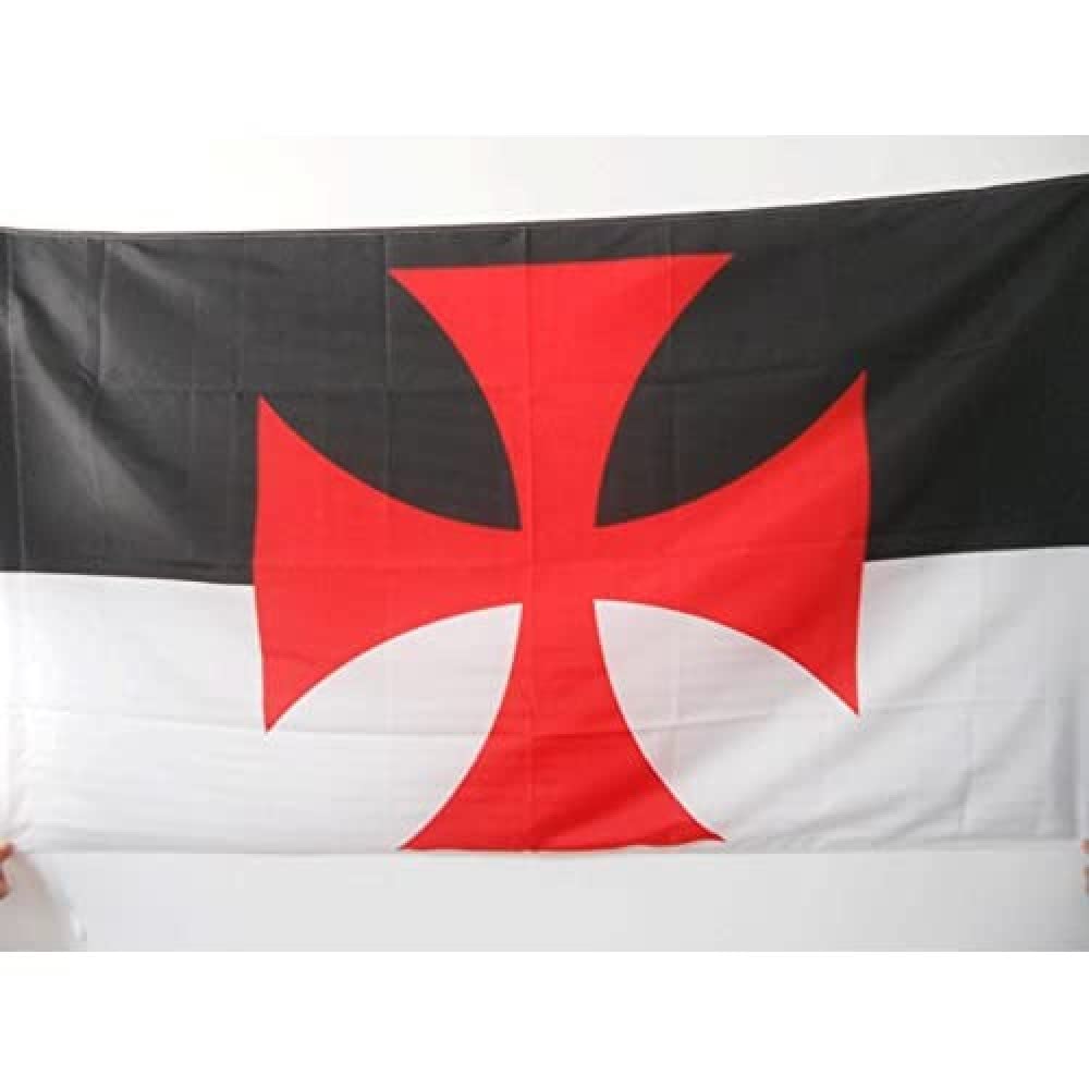 AZ FLAG - Templar Baussant Flag - 2x3 Ft - catholic Banner with Sleeve - 100% Polyester - Fade Resistant - Vivid Colors - 2' x 3' Feet - 90x60 Cm