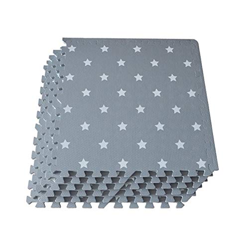 Grey & Wite Interlocking Floor Foam Mat Living Room Kids Playmat Gardan