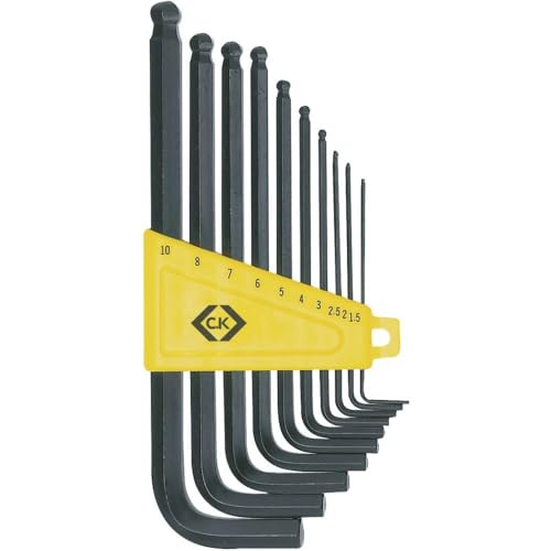 C.K Innensechskantschluessel Satz mit Kugelkopf / 10-teilig / 1,5 - 10 mm / Inklusive Aufbewahrungshalter / Langlebiges Material / Kugelkopf-Design / Vielseitige Anwendung