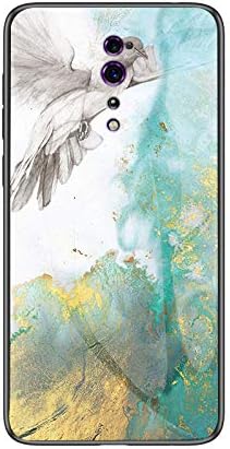 SHIEID Case for OPPO Reno Z Case,Marble Clear Tempered Glass Case Soft Silicone Phone Cover Case Compatible for Case for OPPO Reno Z-Yellow