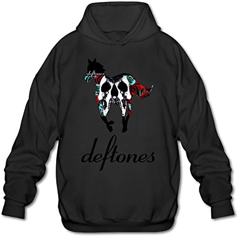 Hotboy19 Men's Long Sleeve Hoodies Deftone Skull Horse Black Size L