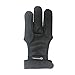 ArcheryMax Handmade Leather Three Finger Archery Gloves,Large,Black