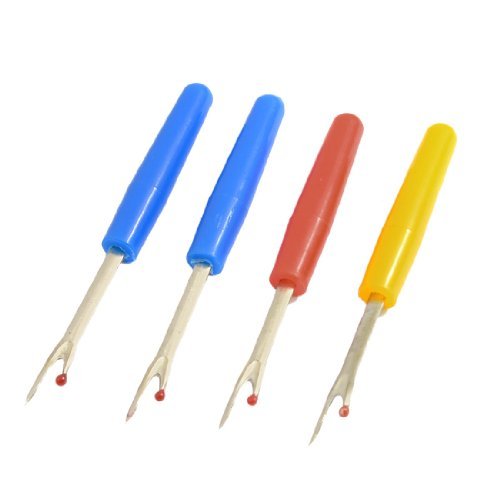 eDealMax poignée en Plastique métal Couture Piquage Outil Seam Ripper 4 Pcs Tri Couleur - Thumbnail 2