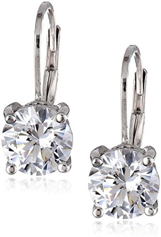La Lumiere Sterling Silver Swarovski Zirconia (3cttw) Lever Back Drop Earrings