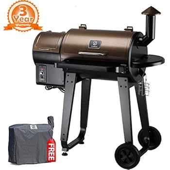 Z Grills ZPG-450A 2019 Upgrade Model Wood Pellet Grill & Smoker, 6 in 1 BBQ Grill Auto Temperature Control, 450 sq Inch Deal, Bronze & Black Cover Included