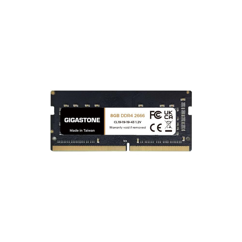 【DDR4 RAM Laptop Only】GIGASTONE 8GB DDR4 2666MHz (2400MHz or 2133MHz) PC4-21300 (PC4-19200/17000) CL19 1.2V SODIMM 260 Pin Unbuffered Non ECC High Performance Notebook Memory Upgrade
