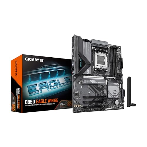 GIGABYTE B850 Eagle WIFI6E AMD AM5 LGA 1718 moederbord, ATX, DDR5, 3X M.2, PCIe 5.0, USB-C, WIFI6E, 1GbE LAN, EZ-vergrendeling, 5 jaar garantie