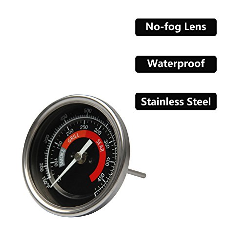 Dracarys 3.3" Grill Thermometer 150-900°F BBQ Grill Kamado Joe Temperature Gauge Waterproof Stainless Steel Cooking Thermometer Oven Wood Stove Accessories Tool Fits for K Joe and Other Smoker (black) - Thumbnail 3