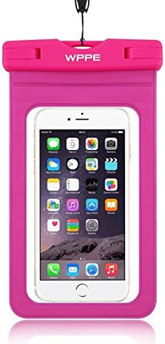 Waterproof Case, WPPE Swimming+, PVC Bag with Armband for iPhone Samsung up to 6 Inch, Perfect for Swimming, IPX8 Certified, Pink