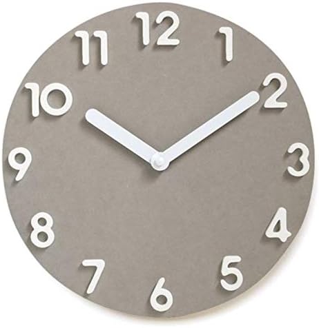 Clama Monochrome EVA Non-Ticking Silent Quartz Decorative Modern Round Wall Clock Deco 11.6" Battery not Included (Concrete)