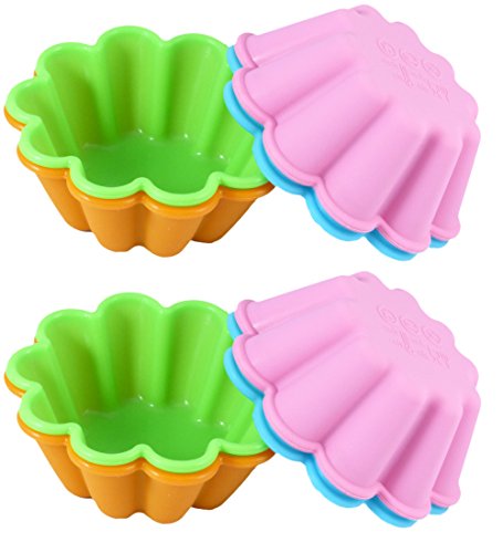 Bakerpan silicone mini cake pan, flower shape large muf…