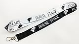 House Stark reversible lanyard with clip for keys or id badges, for all Game of Thrones fans and House Stark fans