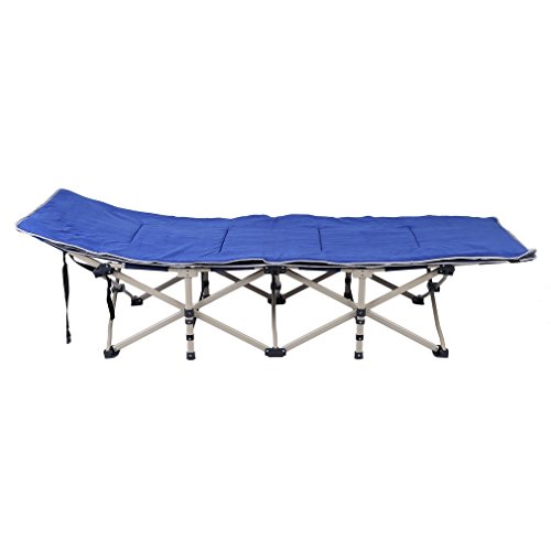 n-bright shop Bed Camping Folding Cot Portable Outdoor Hunting Sleeping Travel Bed Color Blue