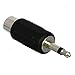 CESS RCA Female to 3.5mm Male TS Adapter - 3.5mm TS Plug to RCA Female, 10 Pack, Nickel-Plated, Black Knurled Slip-Resistant Plastic Housing
