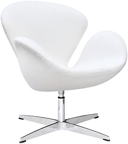 Designer Modern Swan Chair in White Wool